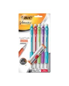 BIC Velocity Mechanical Pencils, 0.9mm, Assorted Barrel Colors, Pack Of 5
