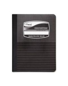 Mead Black Cover Graph Composition Book - 100 Sheets - Sewn/Glued - 15 lb Basis Weight - 7 1/2in x 9 3/4in - White Paper - Black Cover Marble - 1Each