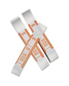 PM Company Currency Bands, $50.00, Orange, Pack Of 1,000
