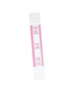 PM Company Currency Bands, $250.00, Cerise, Pack Of 1,000