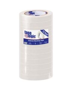 Tape Logic Color Masking Tape, 3in Core, 0.75in x 180ft, White, Case Of 12