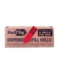 Redi-Tag Preprinted Signature Flags Refill, SIGN HERE, Red, Box Of 6