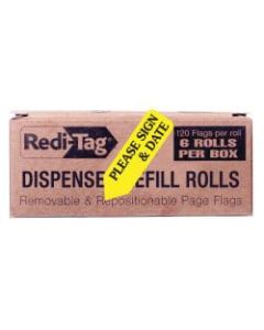 Redi-Tag Preprinted Signature Flags Refill, PLEASE SIGN & DATE, Yellow, Box Of 6