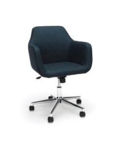 Essentials By OFM Upholstered Mid-Back Home Office Chair, Blue/Chrome