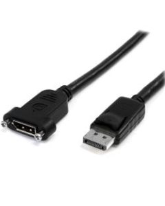 StarTech.com 3ft (1m) Panel MountPort Cable, 4K x 2K Video,Port 1.2 Extension Cable Male to Female, DP Extender Cord