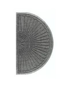 M + A Matting Waterhog Eco Grand Premier Half-Oval Floor Mat, 48in x 27 5/8in, Gray Ash