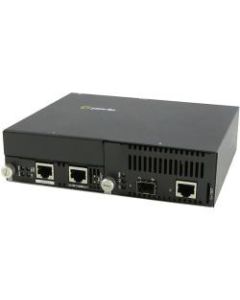 Perle 10 Gigabit Ethernet Managed Stand-Alone Media Converter - 1 x Network (RJ-45) - Management Port - 10GBase-T, 10GBase-X - 1 x Expansion Slots - 1 x SFP+ Slots - Wall Mountable, Rail-mountable, Rack-mountable