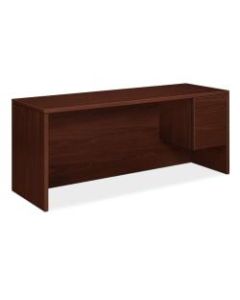 HON 10500 Series Single-Pedestal Credenza, Pedestal On Right, Mahogany