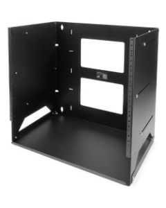 StarTech.com 8U Wallmount Server Rack with Built-in Shelf - Solid Steel - Adjustable Depth 12in to 18in - Mount your server network and telecom devices to the wall while storing your non-rackmountable equipment on the built-in shelf