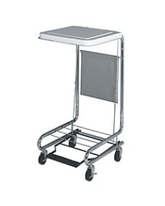 Medline Hamper Stand With Foot Pedal, 19 1/4in x 21in x 9 1/4in, Chrome