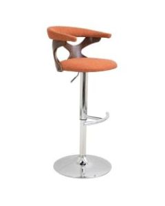 LumiSource Gardenia Bar Stool, Walnut/Orange/Chrome