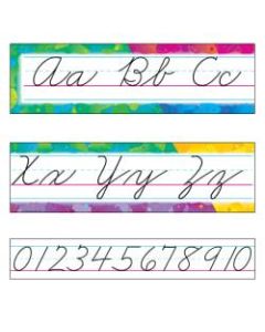 TREND Color Splash Zaner-Bloser Cursive Alphabet Bulletin Board Set, Multicolor, Grades 2-4