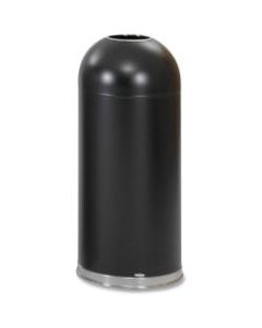Safco Open Top Dome Receptacles, 15 Gallons, Black