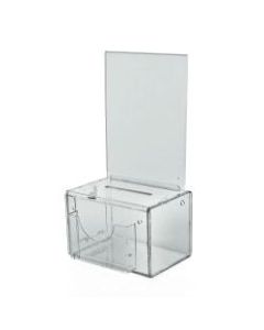 Azar Displays Plastic Suggestion Box, With Lock, Large, 6 1/4inH x 9inW x 6 1/4inD, Clear