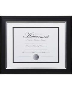 Dax 2-tone Silver Document Frame - 16.80in x 14.90in x 1in Frame Size - Holds 11in x 14in Insert - Rectangle - Vertical, Horizontal - 1 Each - Bronze - Silver, Black