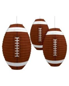 Amscan Football-Shaped Paper Lanterns, 12in, 2 Per Pack, Set Of 3 Packs