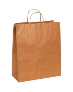 Partners Brand Paper Shopping Bags, 15 3/4inH x 13inW x 6inD, Kraft, Case Of 250