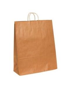Partners Brand Paper Shopping Bags, 19 1/4inH x 16inW x 6inD, Kraft, Case Of 200