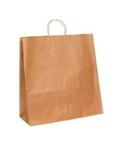 Partners Brand Paper Shopping Bags, 18 3/4in x 18inW x 7inD, Kraft, Case Of 200