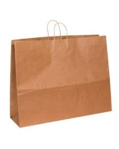 Partners Brand Paper Shopping Bags, 18 3/4in x 24inW x 7 1/4inD, Kraft, Case Of 125