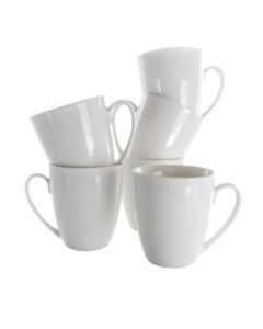 Elama Rosales 6-Piece Porcelain Mug Set, 12 Oz, White