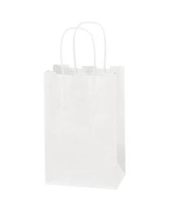 Partners Brand Paper Shopping Bags, 5 1/4inW x 3 1/4inD x 8 3/8inH, White, Case Of 250