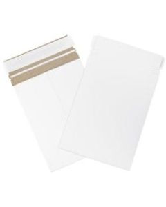 Office Depot Brand Self-Seal Stayflats Plus Mailers, 6in x 8in, White, Pack of 25