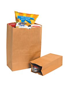 Partners Brand Grocery Bags, 11inH x 6inW x 3 5/8inD, Kraft, Case Of 500