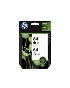 HP 64 Black And Tricolor Original Ink Cartridges Pack Of 2, X4D92AN