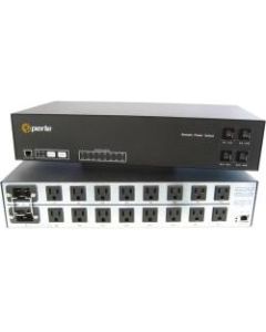 Perle RPS1630H 16-Outlets PDU - IEC 60320 C20 - 16 x NEMA 5-15R - 230 V AC - Network (RJ-45) - 2U - Horizontal - Rack-mountable
