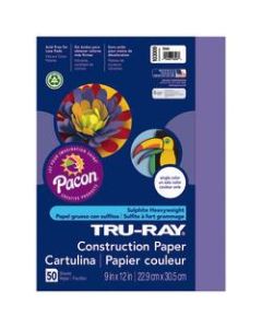 Tru-Ray Construction Paper, 50% Recycled, 9in x 12in, Violet, Pack Of 50