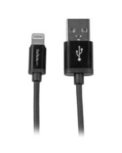 StarTech.com 0.3m (11in) Short Black Apple 8-pin Lightning Connector to USB Cable for iPhone / iPod / iPad - 1 ft Lightning/USB Data Transfer Cable for iPhone, iPad, iPod, Notebook
