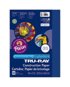 Tru-Ray Construction Paper, 50% Recycled, 9in x 12in, Royal Blue, Pack Of 50