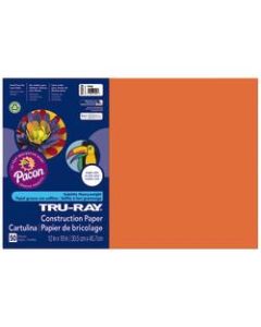 Tru-Ray Construction Paper, 50% Recycled, 12in x 18in, Orange, Pack Of 50