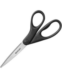 Acme United Design Line Straight Scissor - 3.12in Cutting Length - 8in Overall Length - Straight-left/right - Pointed Tip - Black - 1 Each