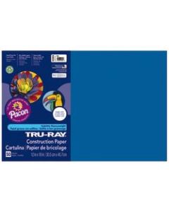 Tru-Ray Construction Paper, 50% Recycled, 12in x 18in, Blue, Pack Of 50