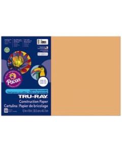 Tru-Ray Construction Paper, 50% Recycled, 12in x 18in, Tan, Pack Of 50