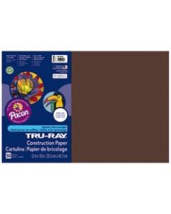 Tru-Ray Construction Paper, 50% Recycled, 12in x 18in, Dark Brown, Pack Of 50