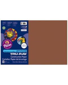 Tru-Ray Construction Paper, 50% Recycled, 12in x 18in, Warm Brown, Pack Of 50