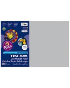 Tru-Ray Construction Paper, 50% Recycled, 12in x 18in, Gray, Pack Of 50