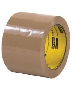 3M 371 Carton Sealing Tape, 3in Core, 3in x 110 Yd., Tan, Case Of 6