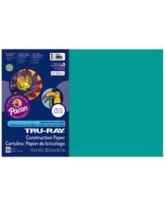 Tru-Ray Construction Paper, 50% Recycled, 12in x 18in, Turquoise, Pack Of 50
