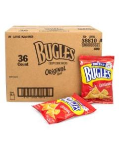 Bugles Original Crispy Corn Snack Single-Serve Bags, 1.5 Oz, Pack Of 36 Bags