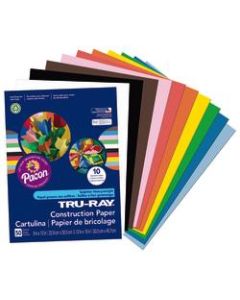 Tru-Ray Construction Paper, 50% Recycled, Assorted Colors, 9in x 12in, Pack Of 50