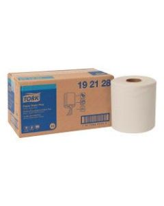 Tork Paper Wiper Plus Rolls, 9-13/16in x 15-1/4in, White, 300 Wipers Per Roll, Pack Of 2 Rolls