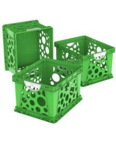 Storex File Crates With Handles, Medium Size, Classroom Green, Pack Of 3
