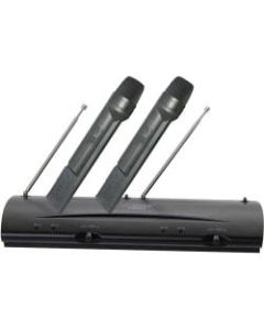 PylePro Professional Dual VHF Wireless Handheld Microphone System - 60 Hz to 12 kHz Frequency Response - 492.13 ft Operating Range