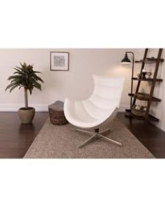 Flash Furniture Cocoon Swivel Chair, White/Silver