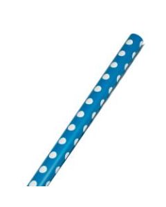 JAM Paper Wrapping Paper, Polka Dot, 25 Sq Ft, Blue & White