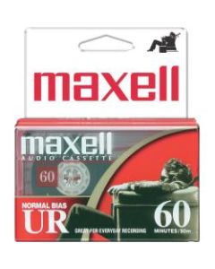 Maxell UR60 Cassette Tape (2 Pack) - 2 x 60 Minute - Normal Bias